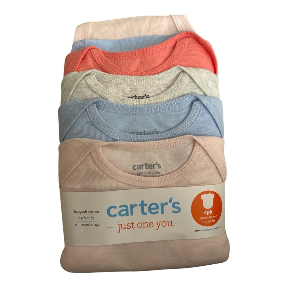 Carter's Assorted Baby Bodysuits in Pink, Blue, and Cream